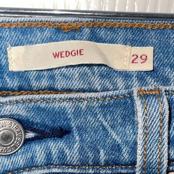 Levi’s Wedgie Straight Jeans 29 | Premium Denim High Rise Button Fly Blue Size 6 - Picture 12 of 14